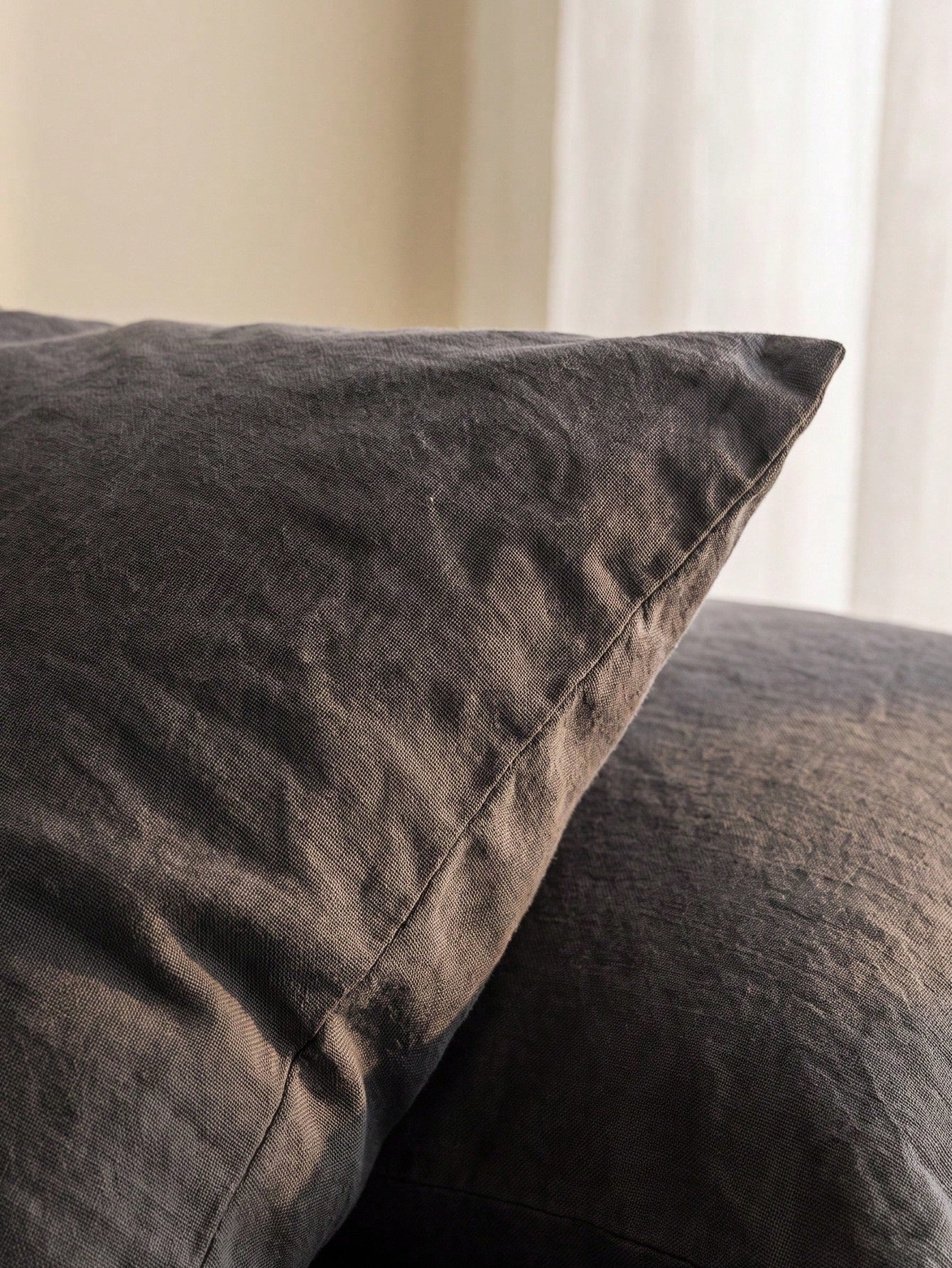 2 Packs Custom Heat Transfer Solid Color Pillow Covers, Washed Textured Rectangular Pillowcases For Bed Sofa Minimalist Bedroom Living Room Decor, 4 Neutral Shades Ideal Housewarming Holiday Gift For