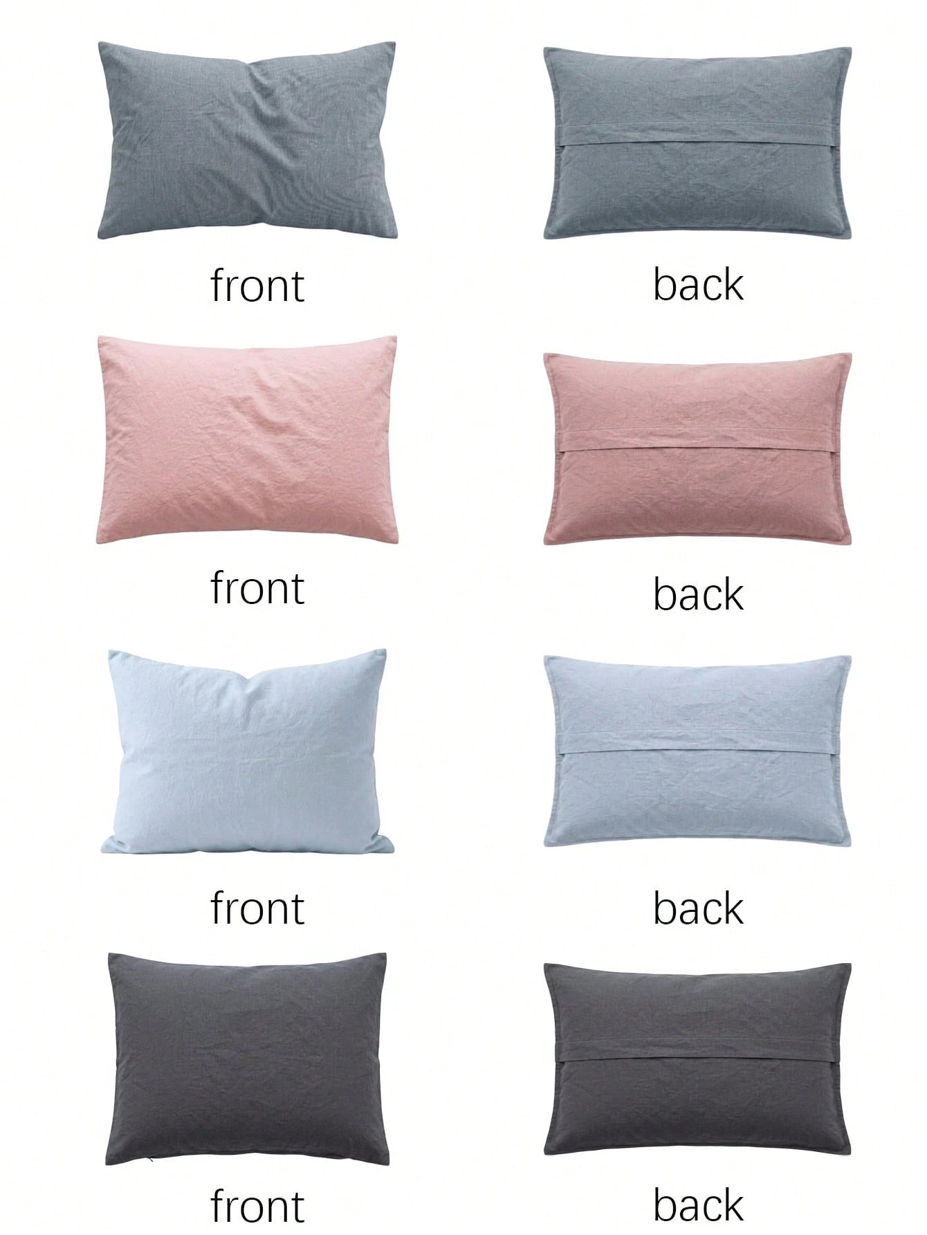 2 Packs Custom Heat Transfer Solid Color Pillow Covers, Washed Textured Rectangular Pillowcases For Bed Sofa Minimalist Bedroom Living Room Decor, 4 Neutral Shades Ideal Housewarming Holiday Gift For