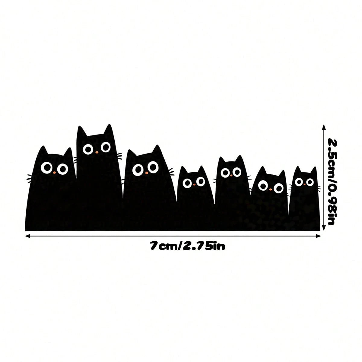 2 PCS Funny Black Cat Squad Car Mirror Decal- Peeking Silhouette Kittens Sticker For Rearview Mirror, Sun Visor, Or Auto Window- Cute Anime (Kitties)