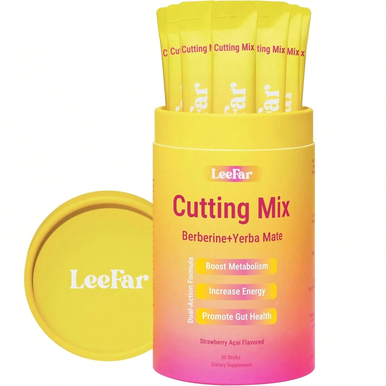 2 PCS LeeFar Cutting Drink Mix-I Strawberry Acai Flavor- 30 Servings