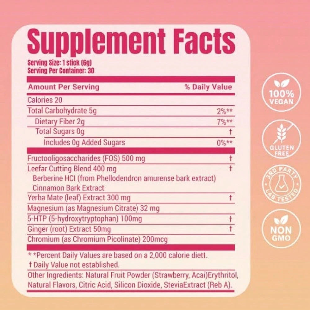 2 PCS LeeFar Cutting Drink Mix-I Strawberry Acai Flavor- 30 Servings