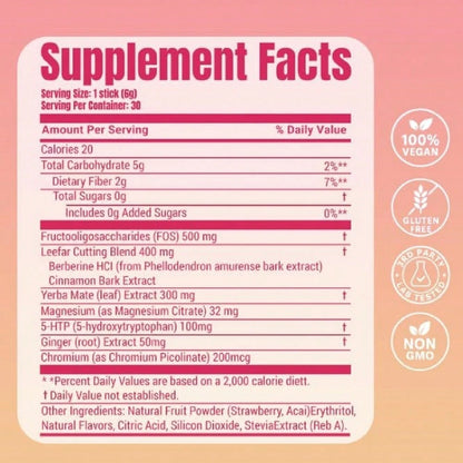 2 PCS LeeFar Cutting Drink Mix-I Strawberry Acai Flavor- 30 Servings
