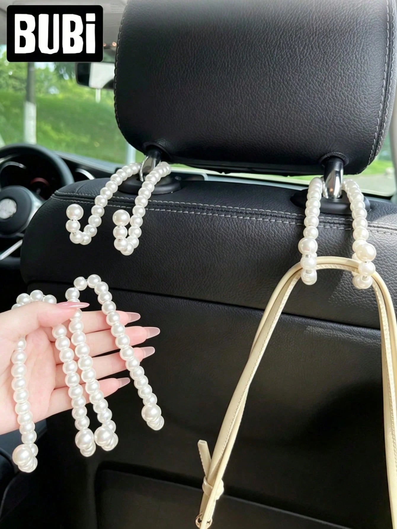 2 Pearl-Shaped Car Seat Back Clips, A Universal Storage Organizer For The Car, Car Interior Decoration Accessories, Attractive And Practical, Suitable For Giving As A Gift To Friends And Family.