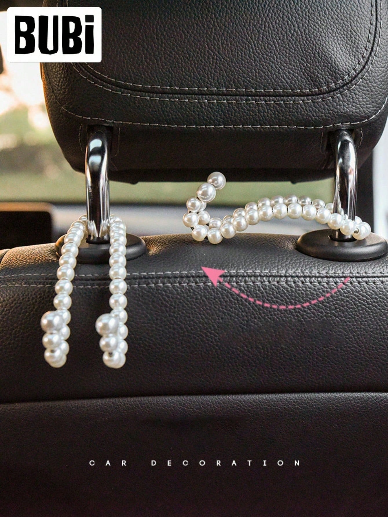 2 Pearl-Shaped Car Seat Back Clips, A Universal Storage Organizer For The Car, Car Interior Decoration Accessories, Attractive And Practical, Suitable For Giving As A Gift To Friends And Family.