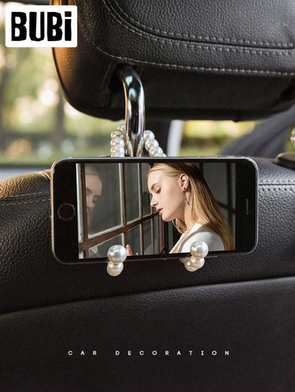 2 Pearl-Shaped Car Seat Back Clips, A Universal Storage Organizer For The Car, Car Interior Decoration Accessories, Attractive And Practical, Suitable For Giving As A Gift To Friends And Family.