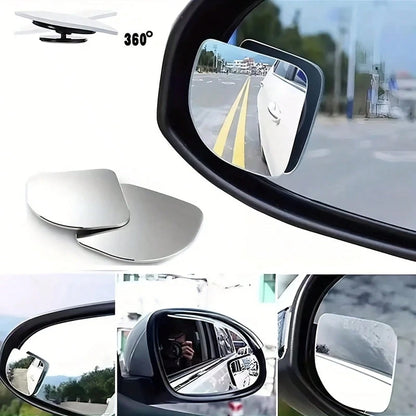 2 Pieces Set Of Universal Triangular Car Side Mirrors, Adjustable Wide-Angle Blind Spot Mirrors, Flat Mirrors For Cars And Motorcycles, Front Position, 360 ° Field Of View, Wide-Angle Rearview Mirrors