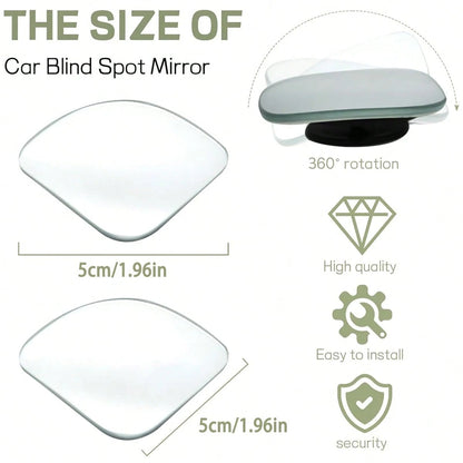 2 Pieces Set Of Universal Triangular Car Side Mirrors, Adjustable Wide-Angle Blind Spot Mirrors, Flat Mirrors For Cars And Motorcycles, Front Position, 360 ° Field Of View, Wide-Angle Rearview Mirrors