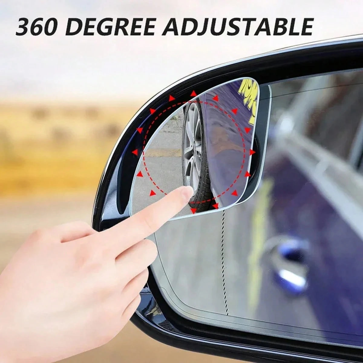 2 Pieces Set Of Universal Triangular Car Side Mirrors, Adjustable Wide-Angle Blind Spot Mirrors, Flat Mirrors For Cars And Motorcycles, Front Position, 360 ° Field Of View, Wide-Angle Rearview Mirrors