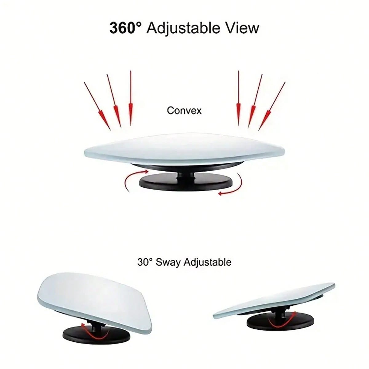 2 Pieces Set Of Universal Triangular Car Side Mirrors, Adjustable Wide-Angle Blind Spot Mirrors, Flat Mirrors For Cars And Motorcycles, Front Position, 360 ° Field Of View, Wide-Angle Rearview Mirrors