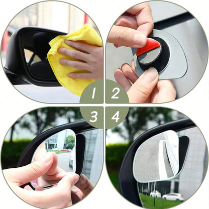 2 Pieces Set Of Universal Triangular Car Side Mirrors, Adjustable Wide-Angle Blind Spot Mirrors, Flat Mirrors For Cars And Motorcycles, Front Position, 360 ° Field Of View, Wide-Angle Rearview Mirrors