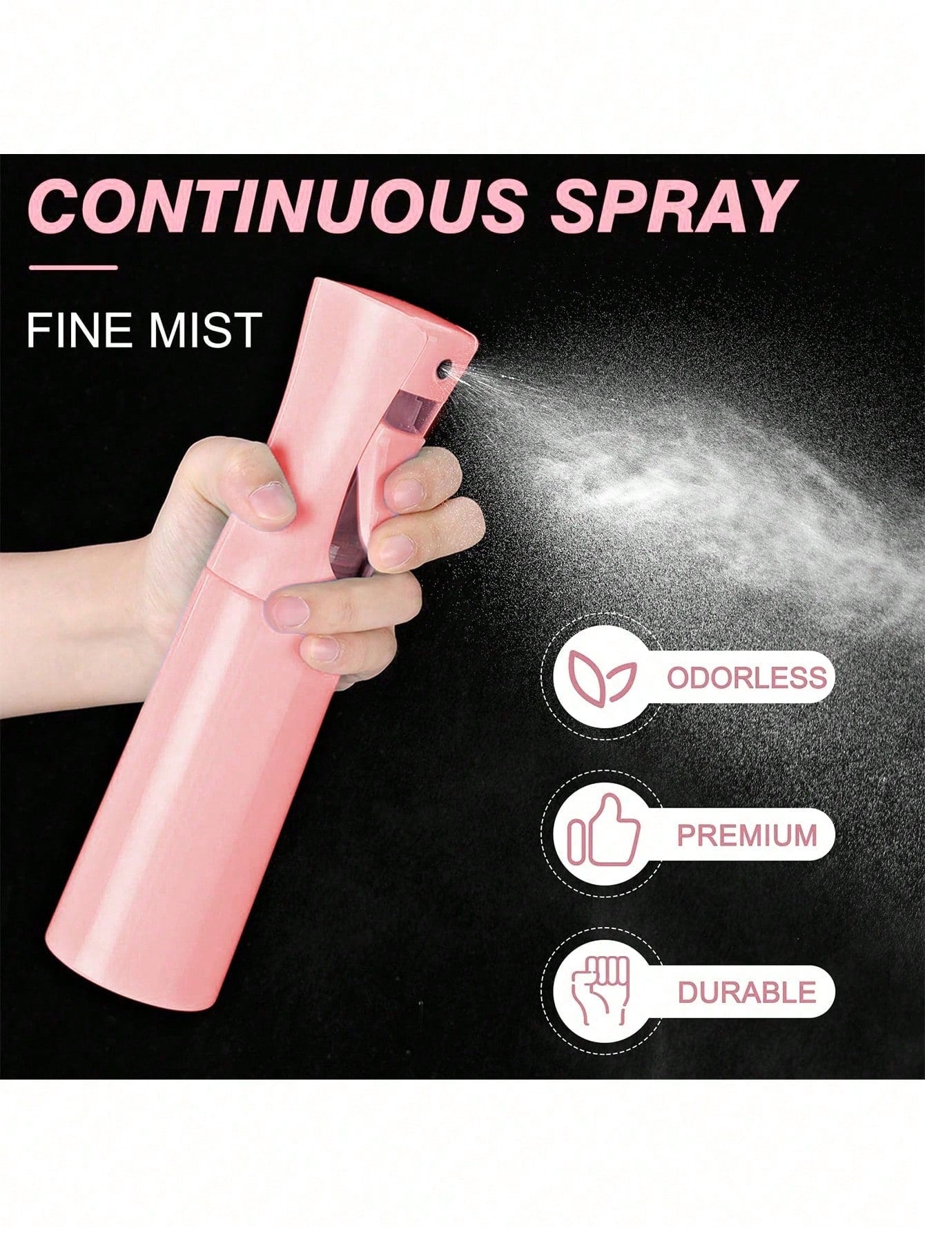 200ml Empty Spray Bottle, 1pc-Fine Mist Continuous Sprayer For Hair Styling, Refillable Water Spray Bottle For Skin Care, Pet Shower, Plants, Ironing And Cleaning,, Hair Accessories For Women, Slick