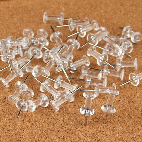 200pcs Transparent Plastic Head Steel Tip Thumbtacks, Suitable For Wall, Cork Board, Map, Calendar, Photo DIY Projects In Home & Office, Durable Pushpins