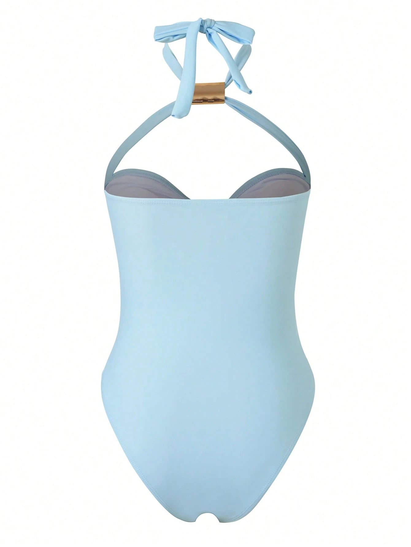 2026 European And American Cross-Border Hot Selling Solid Color Hollow Sexy Halter Tie Swimwear With Mesh Sheer Fabric, Slimming Two-Piece Swimwear Bikini For Beach & Spa Vacation Summer