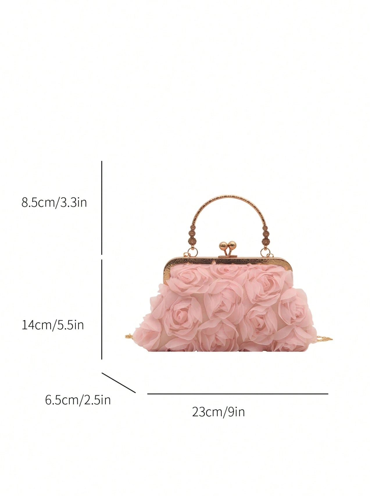 2026 New Floral Chain Clutch Bag, Fashion Women Party Purse,Handbag,Shoulder Bag, Cross-Body Bag, Solid Color [Floral Pattern Randomly Placed]