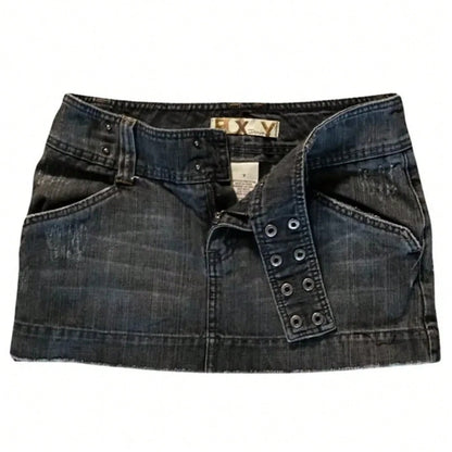2026Short Skirt Applique Print Denim Goth Street Hip Hop Hoparajuku Vintage High Waist Y2k Mini Sexy Loose Casual Women's SkirtA Must-Have For Women