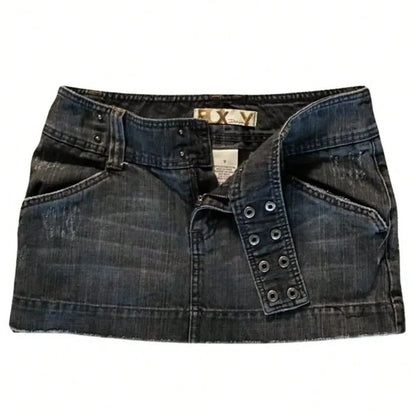 2026Short Skirt Applique Print Denim Goth Street Hip Hop Hoparajuku Vintage High Waist Y2k Mini Sexy Loose Casual Women's SkirtA Must-Have For Women