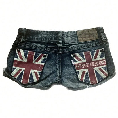 2026Short Skirt Applique Print Denim Goth Street Hip Hop Hoparajuku Vintage High Waist Y2k Mini Sexy Loose Casual Women's SkirtA Must-Have For Women