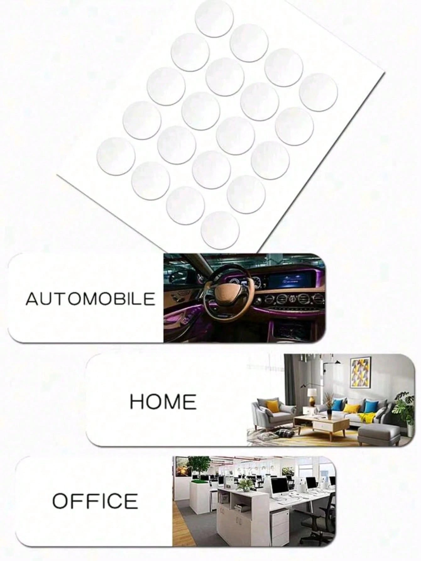 20pcs/50pcs Car Transparent No-Trace Adhesive Stickers, Round Diameter 3cm/1.2cm Double-Sided Tape- No-Trace Car Double-Sided Stickers, Strong Double-Sided Transparent Removable Nano Tape, Suitable F