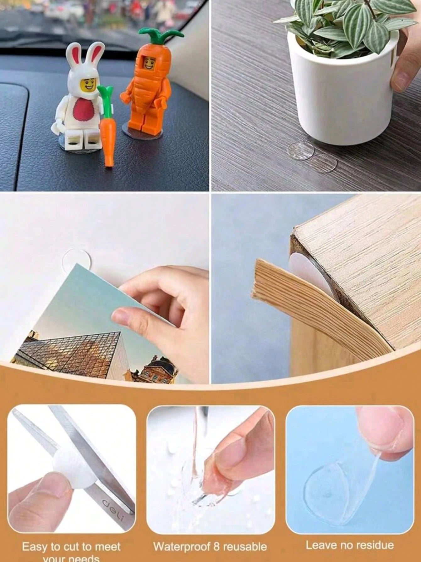 20pcs/50pcs Car Transparent No-Trace Adhesive Stickers, Round Diameter 3cm/1.2cm Double-Sided Tape- No-Trace Car Double-Sided Stickers, Strong Double-Sided Transparent Removable Nano Tape, Suitable F