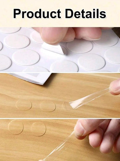 20pcs/50pcs Car Transparent No-Trace Adhesive Stickers, Round Diameter 3cm/1.2cm Double-Sided Tape- No-Trace Car Double-Sided Stickers, Strong Double-Sided Transparent Removable Nano Tape, Suitable F