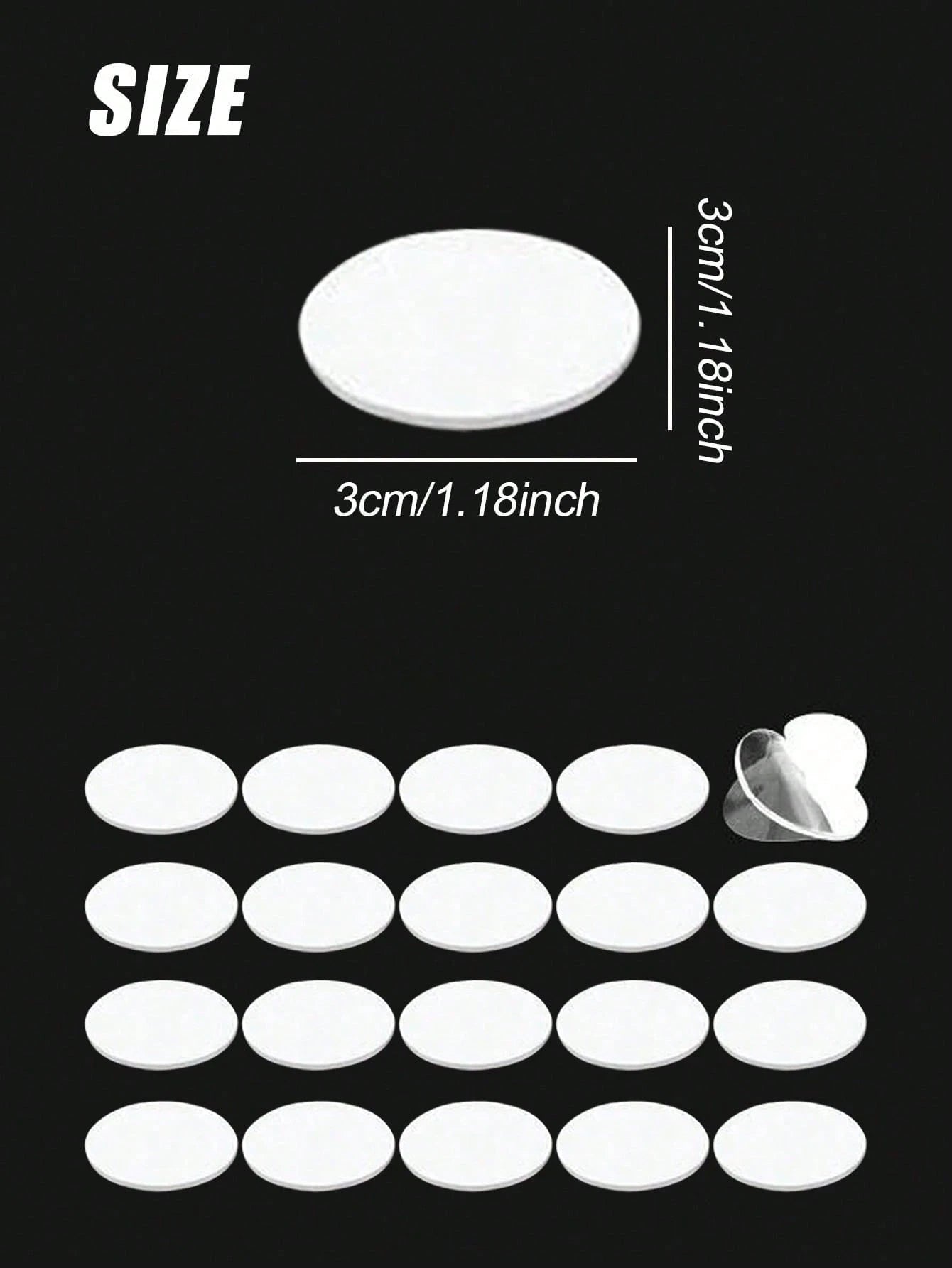 20pcs/50pcs Transparent Adhesive Stickers, 3cm Diameter Round Double-Sided Tape- Invisible Car Stickers, Strong Removable Nano Adhesive Tape, Suitable For Wedding And Birthday Decoration, Reusable Fo