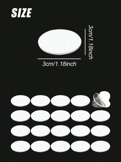 20pcs/50pcs Transparent Adhesive Stickers, 3cm Diameter Round Double-Sided Tape- Invisible Car Stickers, Strong Removable Nano Adhesive Tape, Suitable For Wedding And Birthday Decoration, Reusable Fo