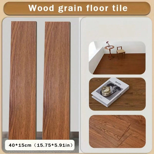 20pcs PVC Wood Grain Self-Adhesive Floor Stickers, Thickened Wear-Resistant Waterproof Leather Glue Floor Stickers, DIY Home Living Room, Bedroom, Room Decoration Floor Decals