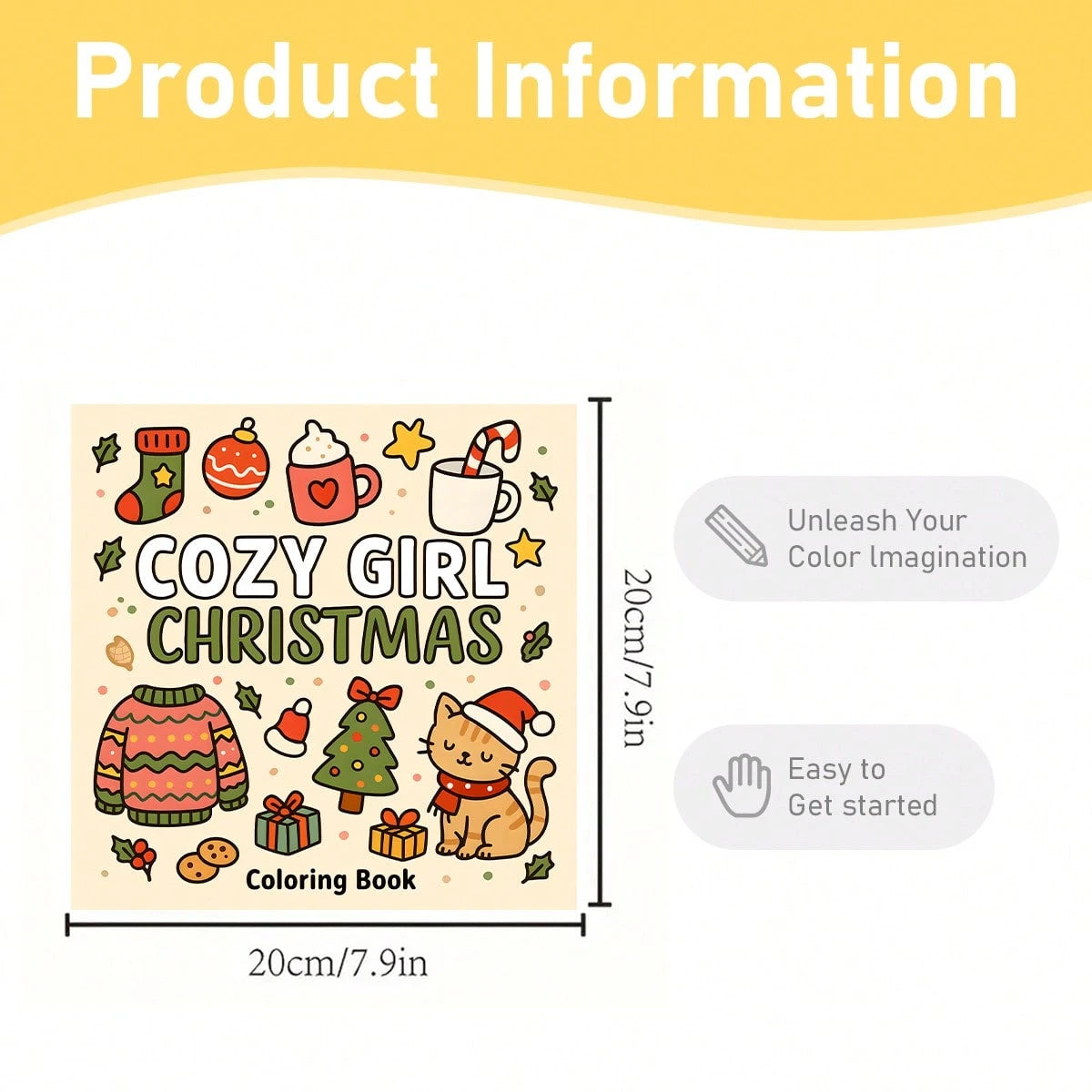 24-Page Christmas Coloring Book: Warm Christmas, Original Illustrations, Pearl Paper Cover And Thick Inner Pages, Christmas Gift, Halloween Gift, Birthday Gift, Party Gift, Back To School Gift, 7.9*7.