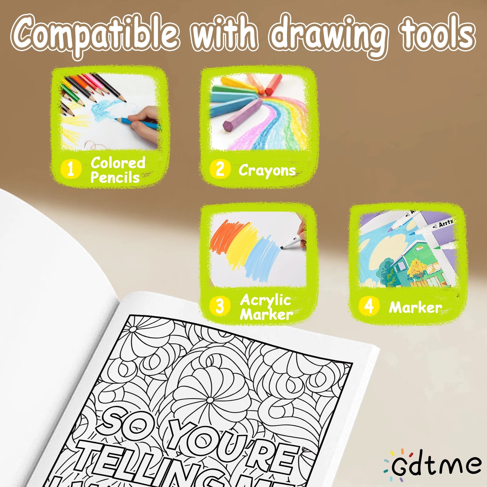 24 Pages Workplace Humor Quote Coloring Book For Adults, Witty Office Life Sayings With Vibrant Floral Doodle Patterns Coloring Pages, Stress Anxiety Relief Relax Therapy Coloring Notebook For Office