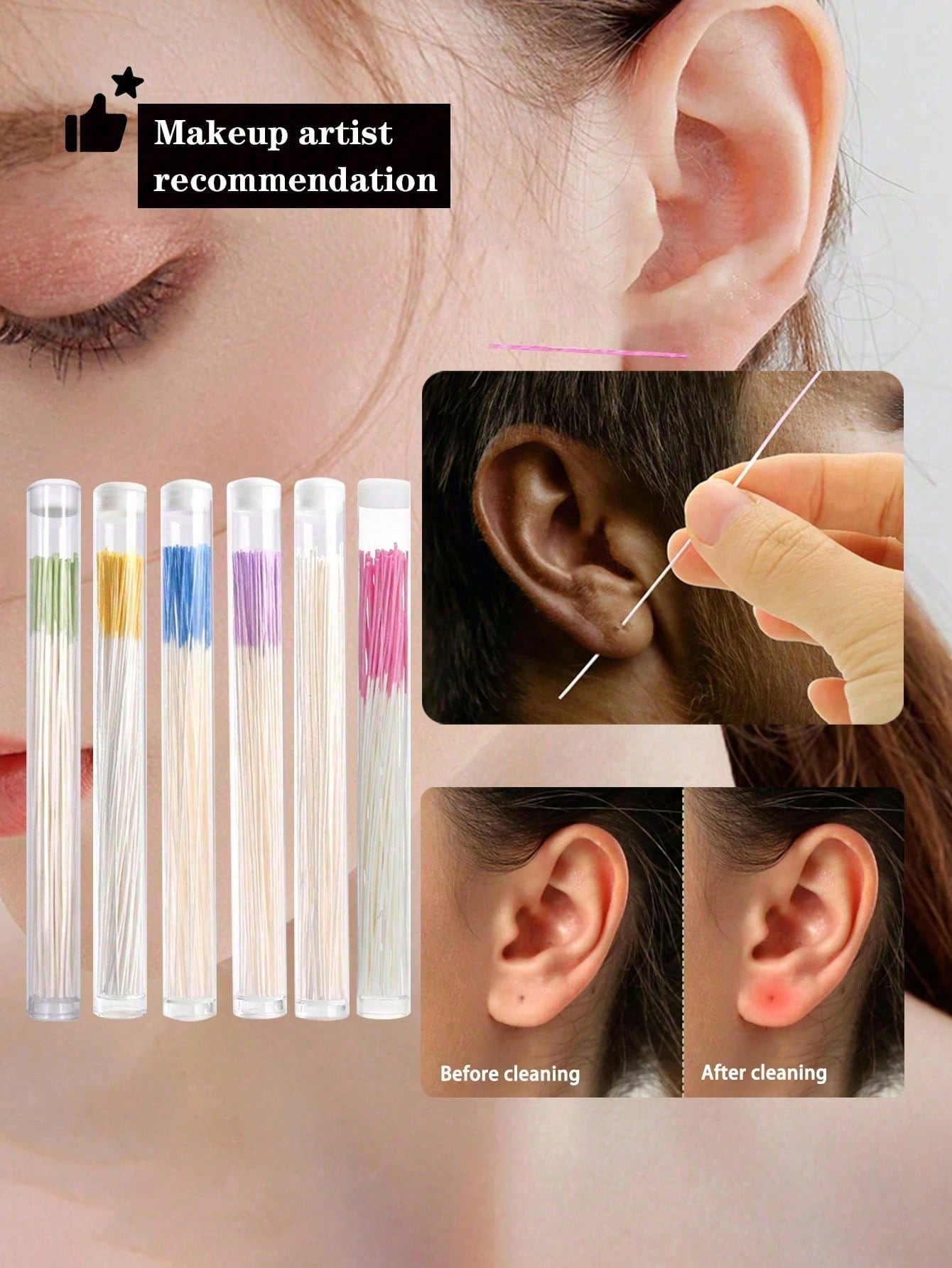 240pcs/120pcs/60pcs Unisex Disposable Earring Hole Cleaner, Ear Wax Remover, Ear Piercing Cleaning Tool, Odor Removal Ear Care Kit, Suitable For Party, Birthday, Bar, Women Gifts, Best Friends, Teache