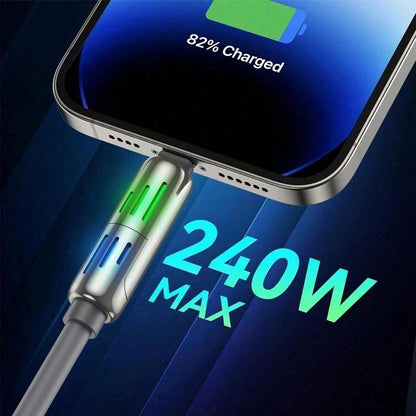 240W 4-In-1 Universal USB Charging Cable [2 Pack] – Fast Charger Cord With USB-A, Dual USB-C & Lighting, For IPhone 14/15/16/17 Series, IPad & & Mor