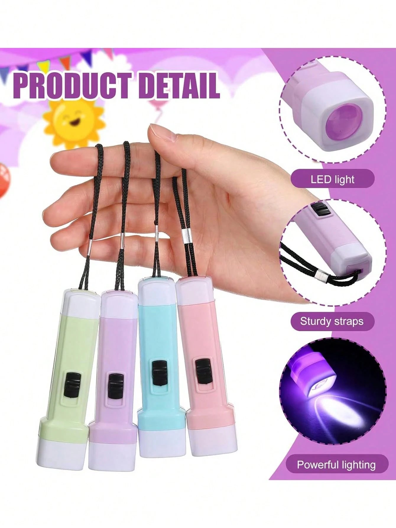 25pcs- 3.5 Inch Mini Flashlight LED Lighting Gift Practical Lighting Keychain Pendant LED, Party Favor Filler, Home Gift, Classroom Reward, Baby Shower Party Favor, Piñata Filler- (4 Random Colors)
