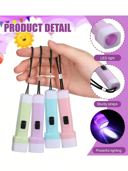 25pcs- 3.5 Inch Mini Flashlight LED Lighting Gift Practical Lighting Keychain Pendant LED, Party Favor Filler, Home Gift, Classroom Reward, Baby Shower Party Favor, Piñata Filler- (4 Random Colors)
