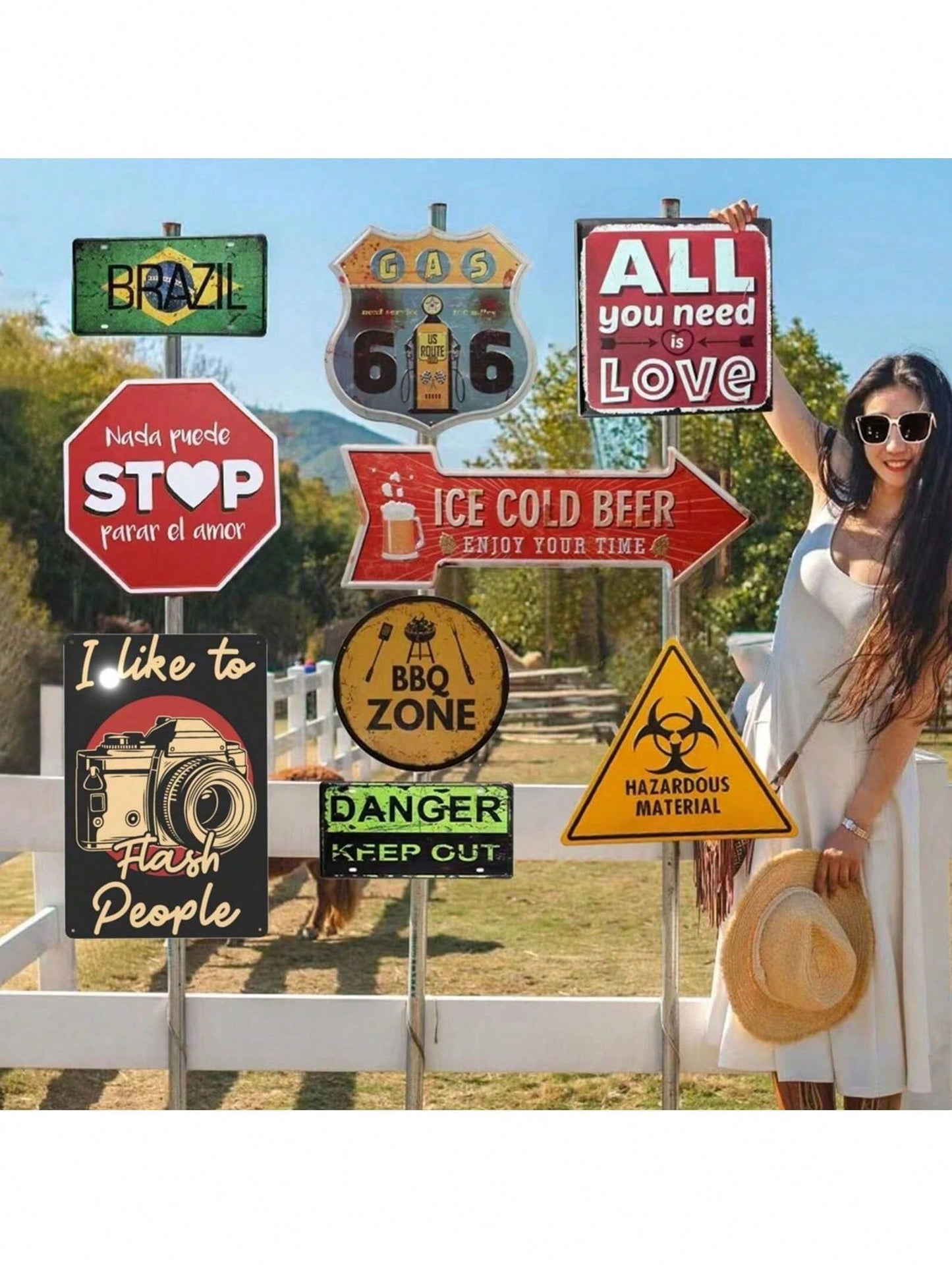 2D Flat, Vintage Love You More Heart Wall Sign- Rustic Metal Tinplate Colorful Striped Background With Bold Lettering- Plaquefor Cafe, Wedding