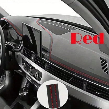 2m Car Faux Leather Stitching Decorative Strip, Automotive Center Console Door Panel Gap Embedded Interior Trim, Red Stitching Luxury Style Car Interior Detail Enhancement Strip, Freely Cuttable To Fi