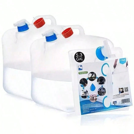2Pack Collapsible Water Container W/ Spigot 10 Gallon Camping Water Storage Jug