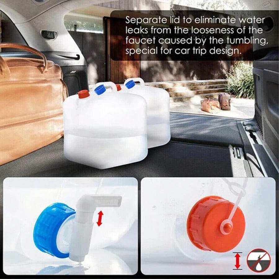 2Pack Collapsible Water Container W/ Spigot 10 Gallon Camping Water Storage Jug