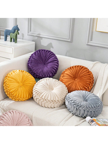 2PACK Round Pumpkin Cushion Soft Plush Velvet Cushions Luxury Filled Cushion Tatami Seat Cushion Velvet Bed Home Cushion Decoration