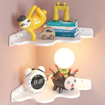 2pc Butterfly Shaped Nursery Wall Deor Floating Shelf, Cute Wall Display Rack For Kid's Room, Small Decorative Shelf Wall Mounted