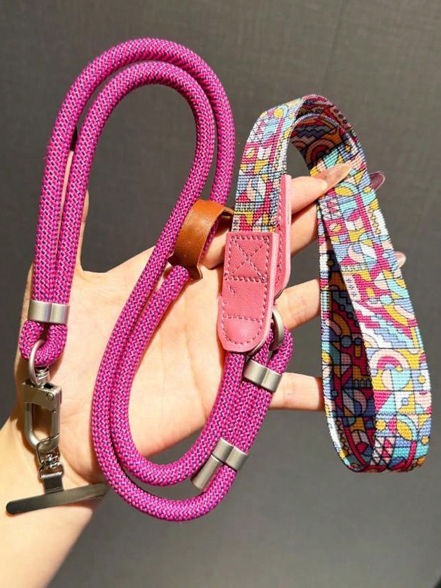 2PC1PC Back To School Season Premium Original Print Wide Phone Lanyard, Adjustable Durable Outdoor Anti-Drop Multi-Use Long Lanyard, Crossbody, Handheld, Short, Wrist Style, Suitable For Outdoor Trave