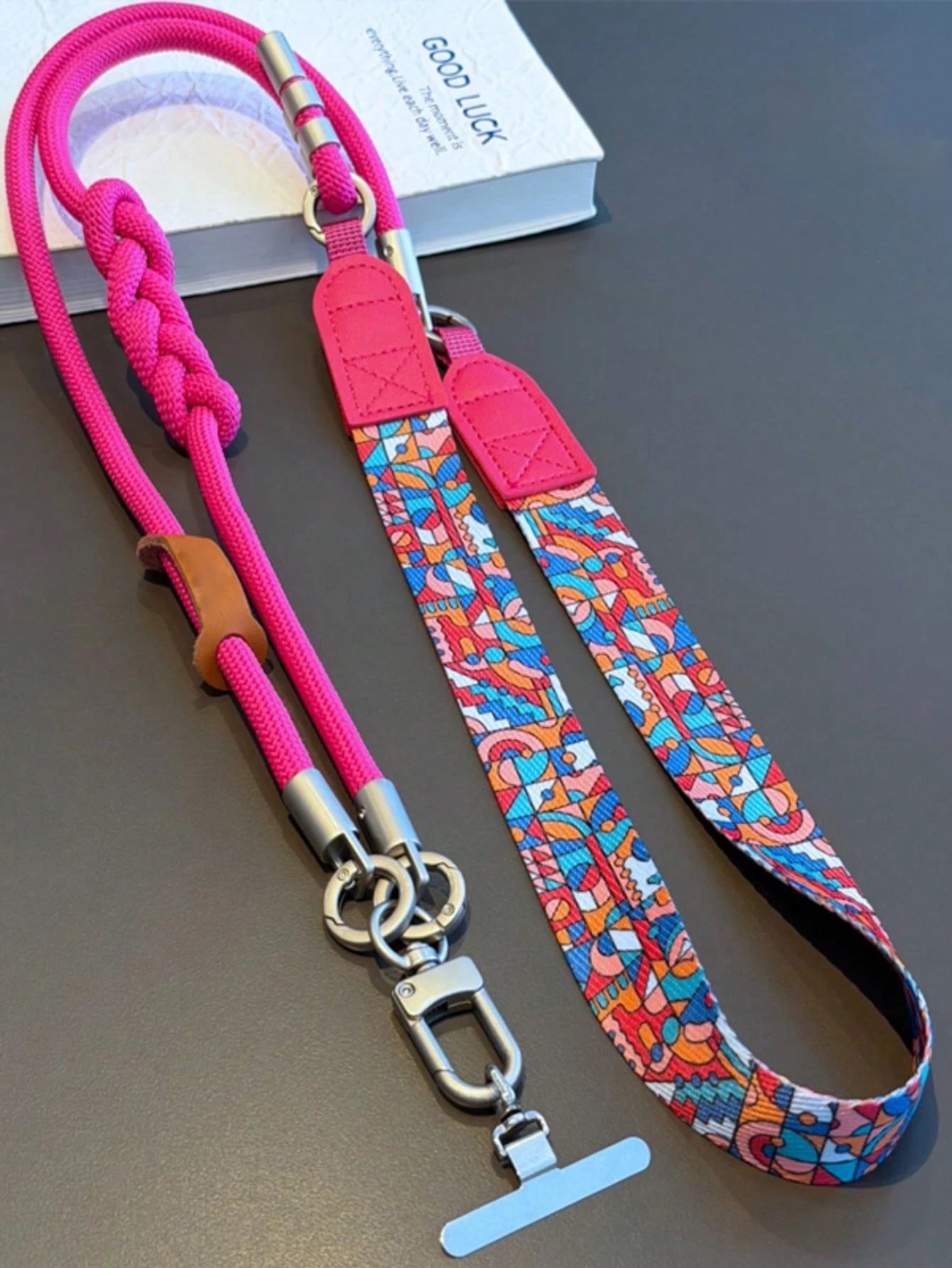 2PC1PC Back To School Season Premium Original Print Wide Phone Lanyard, Adjustable Durable Outdoor Anti-Drop Multi-Use Long Lanyard, Crossbody, Handheld, Short, Wrist Style, Suitable For Outdoor Trave