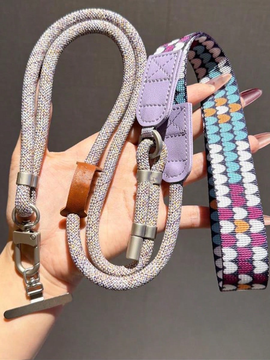 2PC1PC Back To School Season Premium Original Print Wide Phone Lanyard, Adjustable Durable Outdoor Anti-Drop Multi-Use Long Lanyard, Crossbody, Handheld, Short, Wrist Style, Suitable For Outdoor Trave
