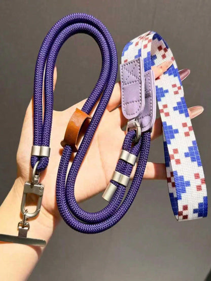 2PC1PC Back To School Season Premium Original Print Wide Phone Lanyard, Adjustable Durable Outdoor Anti-Drop Multi-Use Long Lanyard, Crossbody, Handheld, Short, Wrist Style, Suitable For Outdoor Trave