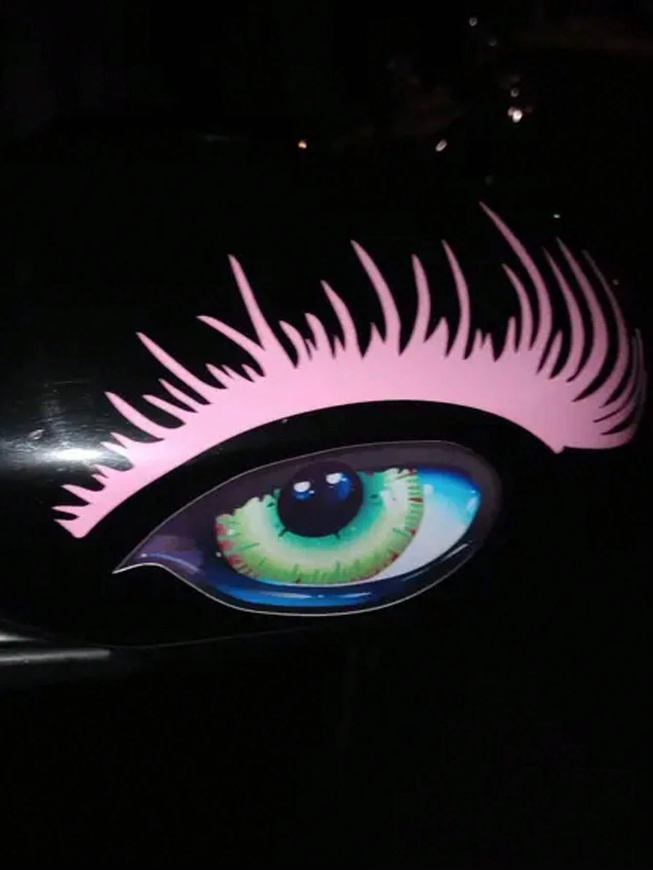 2pcs/1 Set Car Headlights Realistic Lash Stickers For Car Truck Light Bumper Decoration Vinyl Waterproof Decal DIY Large Fashion Sticker