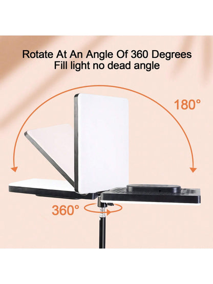 2PCS 10 Inch Square LED Video Lights With Adjustable 110cm Tripod, USB Power Supply, Suitable For Live Streaming And Photography, Portable Multifunctional Fill Light, Studio Lighting Kit, Suitable For