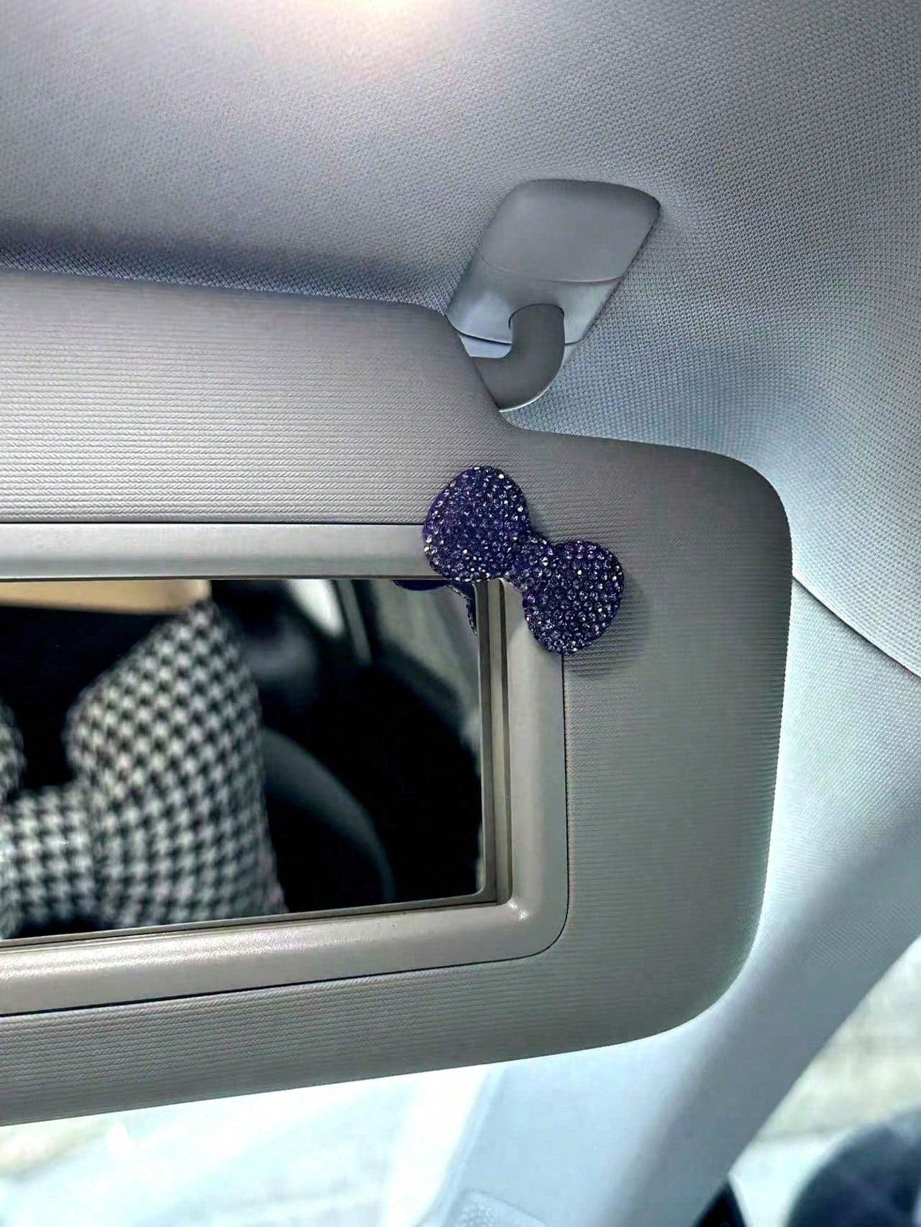 2pcs/1pc Rhinestone Bow Car Sun Visor Clip Decor, Universal Cute Car Accessories Suitable For Women And Girls, Ideal DIY Gift For Car Interior Decoration