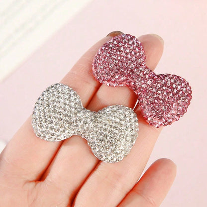 2pcs/1pc Rhinestone Bow Car Sun Visor Clip Decor, Universal Cute Car Accessories Suitable For Women And Girls, Ideal DIY Gift For Car Interior Decoration