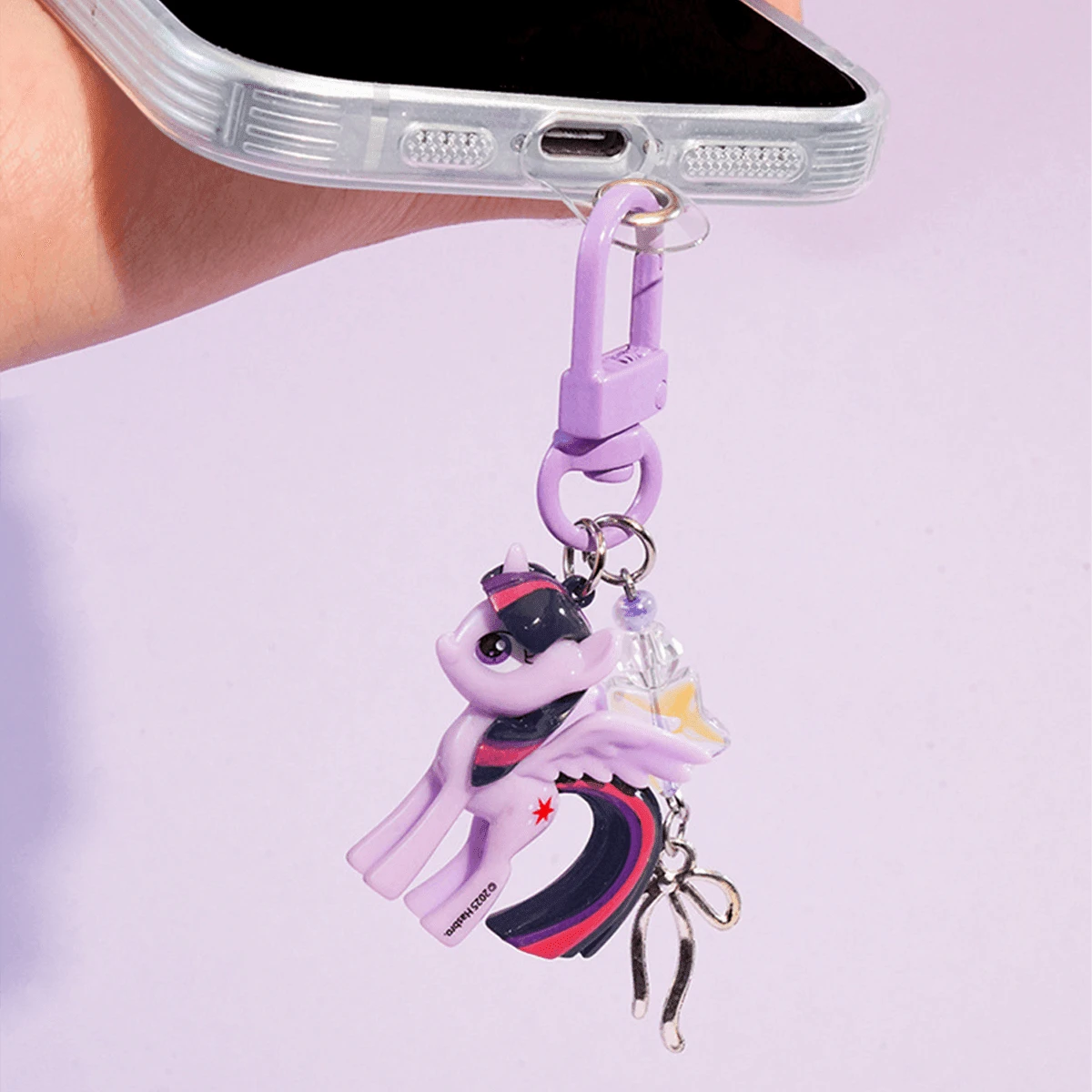 2pcs/1set My Little Pony Cartoon Cute Keychain Set (Pair), Transparent Design, With Adorable Twilight Sparkle And Rainbow Dash Backpack Charms. This Colorful My Little Pony Themed Gift Accessory Is Pe