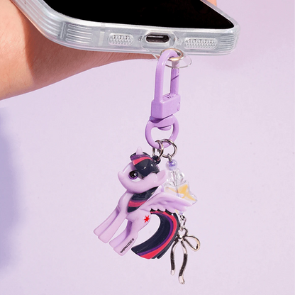 2pcs/1set My Little Pony Cartoon Cute Keychain Set (Pair), Transparent Design, With Adorable Twilight Sparkle And Rainbow Dash Backpack Charms. This Colorful My Little Pony Themed Gift Accessory Is Pe