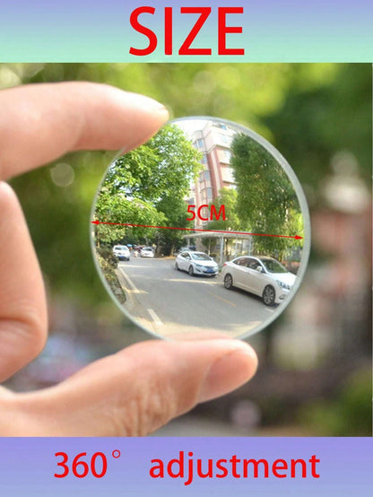 2pcs 360° Rotating Frameless Car Rearview Blind Spot Mirrors, Silver